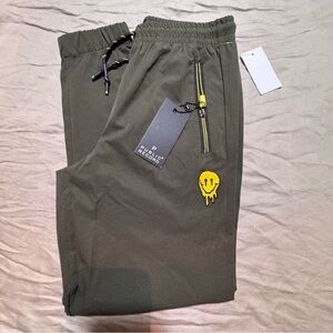 Public Rec Kids' Olive Jogger Pants with Yellow Accent. Size 10/13